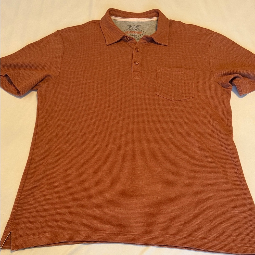 Weatherproof Men's Short Sleeve Polo in Rust color